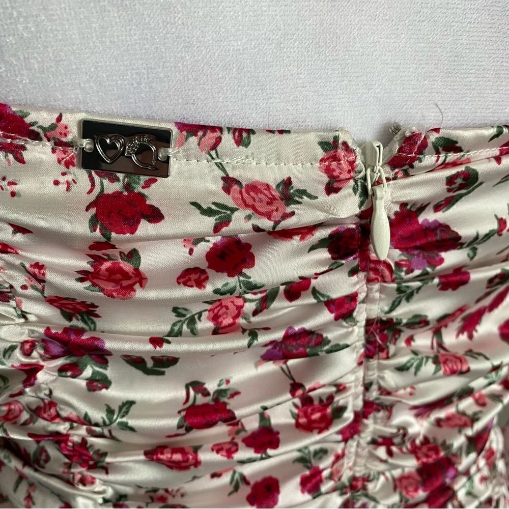 For Love and Lemons Melrose Silky Floral Bustier Coquette Mini Dress Size S - Picture 7 of 10